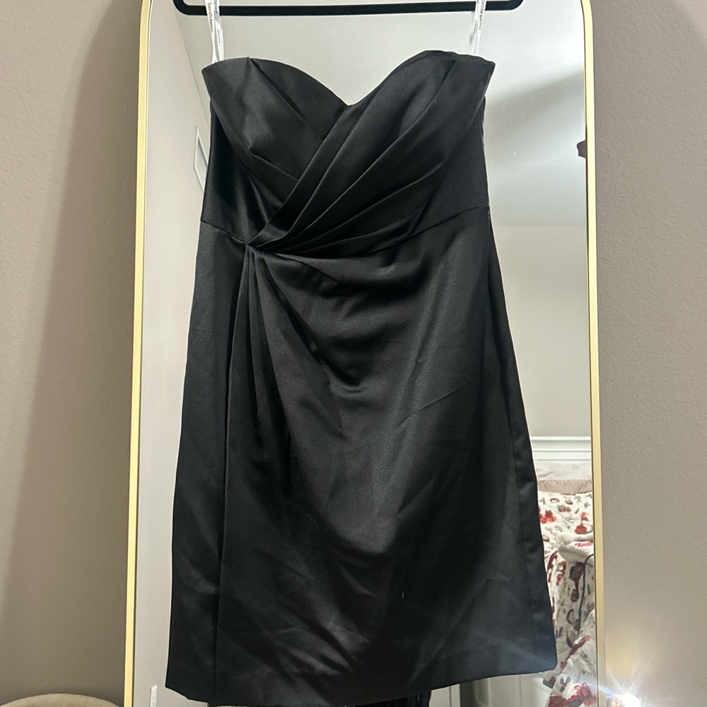 David's Bridal Black Strapless Dress